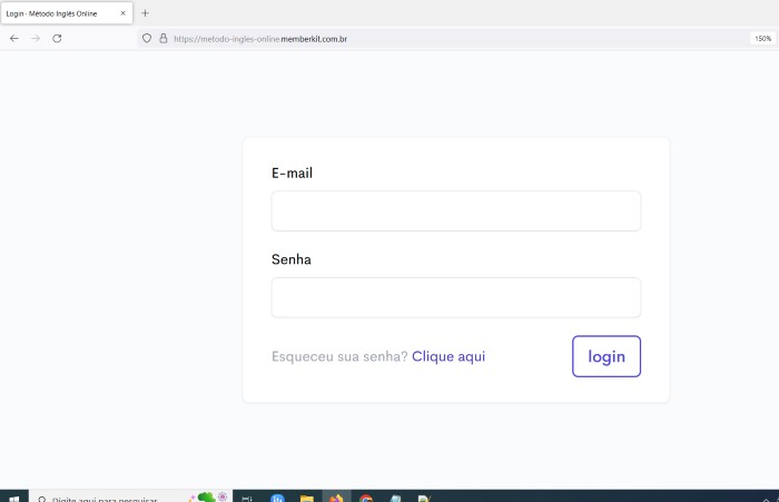 Método Inglês Online Login